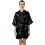 Amoled Half Sleeve Satin Kimono 