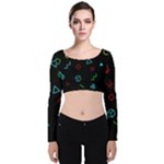 Amoled Velvet Long Sleeve Crop Top