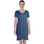 Blue Denim Fabric Short Sleeve Nightdress