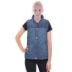 Blue Denim Fabric Women s Button Up Vest from ArtsNow.com