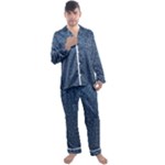 Blue Denim Fabric Men s Long Sleeve Satin Pajamas Set