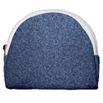 Blue Denim Fabric Horseshoe Style Canvas Pouch