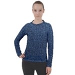 Blue Denim Fabric Women s Pique Long Sleeve T-Shirt