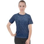 Blue Denim Fabric Women s Sport Raglan T-Shirt