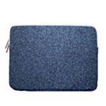 Blue Denim Fabric 14  Vertical Laptop Sleeve Case With Pocket