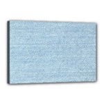 Blue Denim Texture, Macro Canvas 18  x 12  (Stretched)