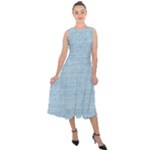 Blue Denim Texture, Macro Midi Tie-Back Chiffon Dress