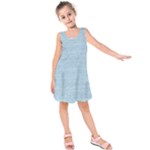 Blue Denim Texture, Macro Kids  Sleeveless Dress