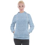 Blue Denim Texture, Macro Women s Hooded Pullover