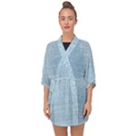 Blue Denim Texture, Macro Half Sleeve Chiffon Kimono