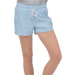 Blue Denim Texture, Macro Women s Velour Lounge Shorts