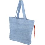 Blue Denim Texture, Macro Drawstring Tote Bag