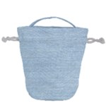 Blue Denim Texture, Macro Drawstring Bucket Bag