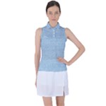 Blue Denim Texture, Macro Women s Sleeveless Polo T-Shirt