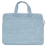 Blue Denim Texture, Macro MacBook Pro 15  Double Pocket Laptop Bag 