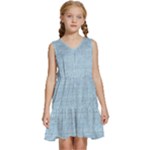 Blue Denim Texture, Macro Kids  Sleeveless Tiered Mini Dress