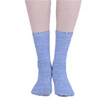 Blue Denim Texture, Macro Smooth Crew Length Tube Socks