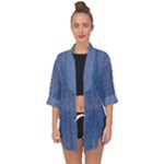 Blue Denim Open Front Chiffon Kimono