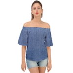 Blue Denim Off Shoulder Short Sleeve Top