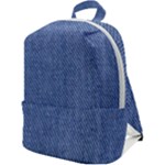 Blue Denim Zip Up Backpack