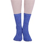 Blue Denim Smooth Crew Length Tube Socks