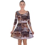 Breeds Of Cats Collage Quarter Sleeve Skater Dress