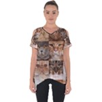 Breeds Of Cats Collage Cut Out Side Drop T-Shirt