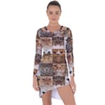 Breeds Of Cats Collage Asymmetric Cut-Out Shift Dress