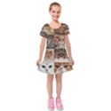 Kids  Short Sleeve Velvet Dress 