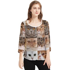 Chiffon Quarter Sleeve Blouse 