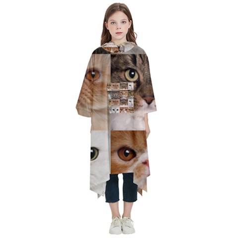 Breeds Of Cats Collage Kids  Hooded Rain Ponchos from ArtsNow.com