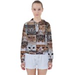 Breeds Of Cats Collage Women s Tie Up Sweat