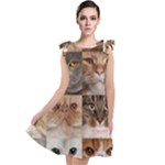 Breeds Of Cats Collage Tie Up Tunic Dress