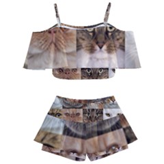 Kids  Off Shoulder Skirt Bikini 