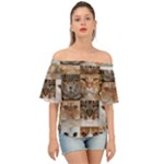 Breeds Of Cats Collage Off Shoulder Short Sleeve Top