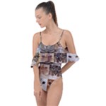 Breeds Of Cats Collage Drape Piece Swimsuit