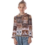 Breeds Of Cats Collage Kids  Frill Detail T-Shirt