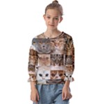 Breeds Of Cats Collage Kids  Cuff Sleeve Top