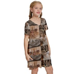 Kids  Short Sleeve Tiered Mini Dress 