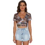 Breeds Of Cats Collage V-Neck Crop Top