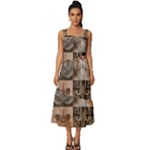 Breeds Of Cats Collage Square Neckline Tiered Midi Dress