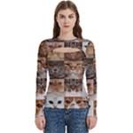 Breeds Of Cats Collage Women s Cut Out Long Sleeve T-Shirt