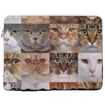 Breeds Of Cats Collage 17  Vertical Laptop Sleeve Case With Pocket