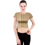 Brown Cardboard Texture Macro, Cardboard, Cardboard Crew Neck Crop Top