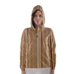 Brown Cardboard Texture Macro, Cardboard, Cardboard Women s Hooded Windbreaker