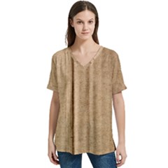 V-Neck Split Shoulder Casual T-Shirt 