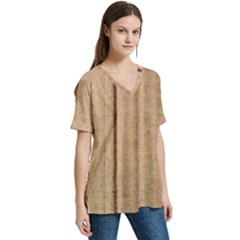 V-Neck Split Shoulder Casual T-Shirt 