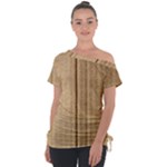 Brown Cardboard Texture Macro, Cardboard, Cardboard Off Shoulder Tie-Up T-Shirt