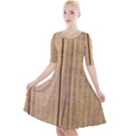 Brown Cardboard Texture Macro, Cardboard, Cardboard Quarter Sleeve A-Line Dress