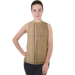 Mock Neck Chiffon Sleeveless Top 